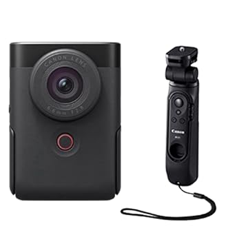 【中古】キヤノン Canon Vlogカメラ PowerShot V10 トライポッドグリップキット ブラック PSV10TRIPODKITBK