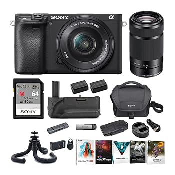 【中古】Sony a6400 ミラーレスデジタルカメラ 16-50mmと55-210mmレンズ付き 究極のバンドル
