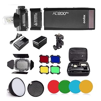 【中古】【PSE認証取得&日本語説明書】Godox AD200Pro キット200W 2.4Gフラッシュストロボ、1/8000 HSS、500フルパワーフラッシュ、0.01?2.1秒リサイク