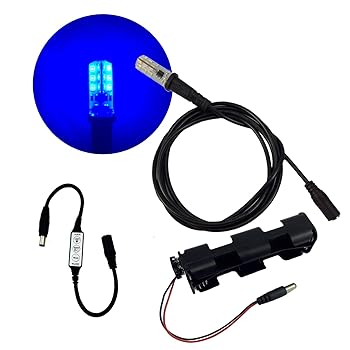 【中古】青色LED照明効果キット 調光コントロール付き 点滅ストロボフラッシュ 12V 小道具 風景 劇場
