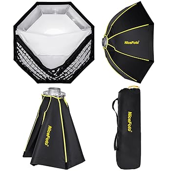 【中古】NiceFoto 八角形ソフトボックス 39インチ/100cm クイックセットアップソフトボックス ES100モディファイア Bowens スピードリングマウント ハニ