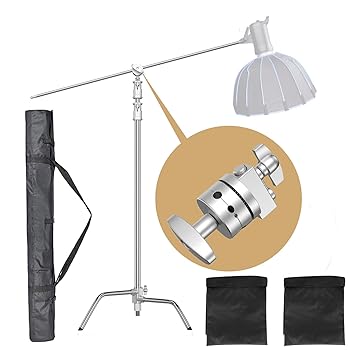 【中古】cスタンド ライトスタンド ブームアーム キット付き 高耐久 100%メタル 120cm?299cm調節可能 Godox Aputure Amaran Nanlite撮影スタジオ撮影 フ｜AJIMURA-SHOP
