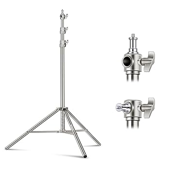 【中古】NEEWER 2.2m ステンレス鋼製ライトスタンド 高さ調節可能 スプリングクッション耐荷重撮影用三脚スタンド 1/4\