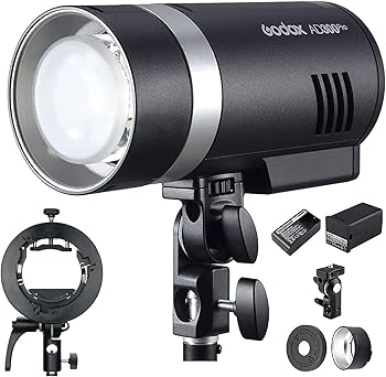【中古】【Godox定め事代わりになる】Godox AD300Pro 300W 3000-6000K LEDモデリング照明ランプ 1/8000 HSS 2.4G 閃光電球 閃光電球 点火装置 Godox S2 Sタイプスブラケ