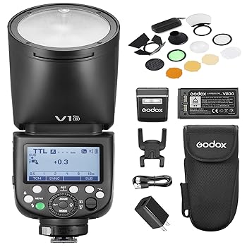 【中古】【GODOX正規代理店】GODOX V1Pro-S フラッシュ ストロボ Sony対応 分割サブフラッシュ設計 76WS 2.4G TTL AK-R1セット付き（v1pro-s）