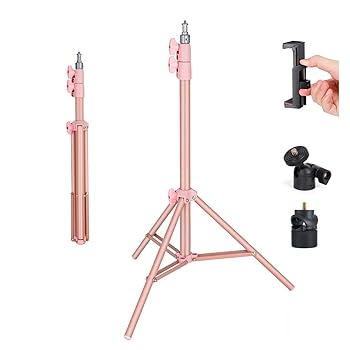 【中古】ライトスタンド 撮影 ストロボ スタンド 撮影 照明 スタンド スタンド メタル製 160cm 三脚 360°ボールヘッドと電話クリップ付き ストロボライ