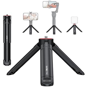 【中古】UURIG TP05 拡張可能なミニカメラ三脚 ポータブル自撮り棒ハンドルグリップ デスクトップウェブカメラ三脚 1/4インチネジ付き デジタル一眼レフ