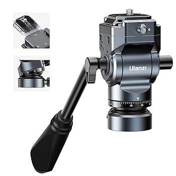 【中古】Ulanzi ビデオ雲台 F38クイックシュー付き フルード雲台 パノラマ撮影雲台 自由ボール雲台 耐荷重3キロ 360°回転可能 1/4ネジと3/8\