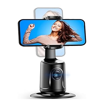 【中古】スマホ用ジンバル 自撮り雲台 360°自動回転 自動顔追跡ホルダー 三脚と組み合わせて使え 顔認識 自動フェイストラッキング 料理/メイク/YouTube