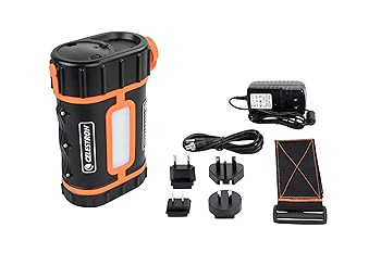 【中古】Celestron - PowerTank リチウムプロ望遠鏡バッテリー - コンピュータ望遠鏡用充電式ポータブル12V電源 - 17時間容量/ 158.74Wh-赤/白LEDライト-