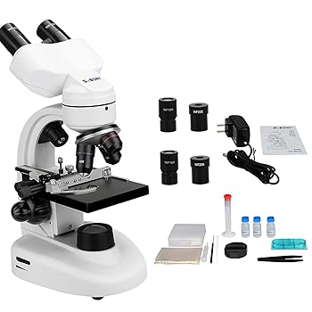 【中古】SVBONY SV605 顕微鏡 複合双眼顕微鏡 生物顕微鏡 80x-1600x 高倍率広視野 WF10XとWF20X接眼レンズ 4X 10X 40XS対物レンズ 2X補足内蔵レンズ デュ 19,626円