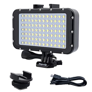 【中古】Suptig Underwater Lightsダイブライト84 LEDハイパワーディマブル防水LEDビデオライト防水164フィート（50m）gopro Canon用Nikon Pentax Panaso