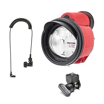 【中古】INON D-200 水中ストロボ 光ファイバーケーブル&YSマウント付き|AJIMURA-SHOP