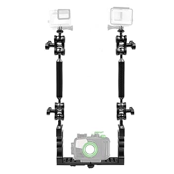 【中古】PULUZ 水中トレイ 水中撮影9in1キット デュアルハンドルアルミニウムトレイスタビライザー、4 xアルミ合金ボールクランプ＆2 x 7インチフロート