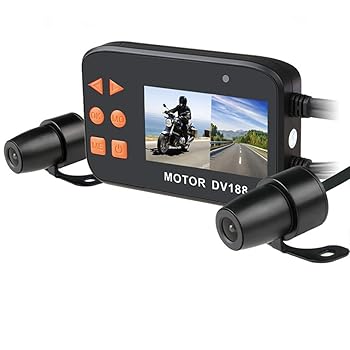 【中古】オートバイ機関車運転レコーダー、スプリットフロントおよびリアダブルレンズ、Hd 1080p低光レベルナイトビジョン、液晶画面防水130度デュアルレ