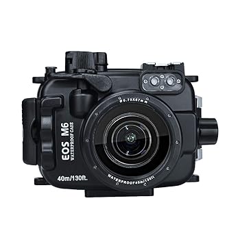 【中古】Canon EOS M6用 22mmレンズ130フィート/40mの海のカエルに対応 水中カメラハウジング 防水ケース(ハウジング + レッドフィルター)