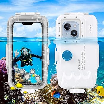 【中古】PULUZ iPhone 14/14 Pro / 13/13 Pro / 12/12 Pro 雨合羽入れもの 40m/130フート 水中飛び込み競技入れもの IP68 雨合羽 耐衝撃 防塵 飛び込み競技 水浴び ス