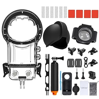 【中古】Insta360 X3用アクセサリーキット 防水ハウジング ダイブケース フロートハンドル シリコンカバー レンズプロテクター 延長スタンドアーム