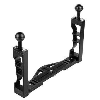 【中古】NovelGoal デュアルハンドルトレイスタビライザーリグアルミニウム水中カメラハウジングケースダイビング用デジタル一眼レフスマートフォンベー