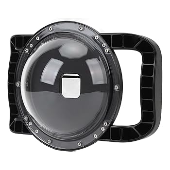 【中古】ドームポート 12 11 10 9 ブラックアクションカメラ用、深さ147.6フィートの防水ハウジングケース、フローティンググリップ付き、180度広角、水