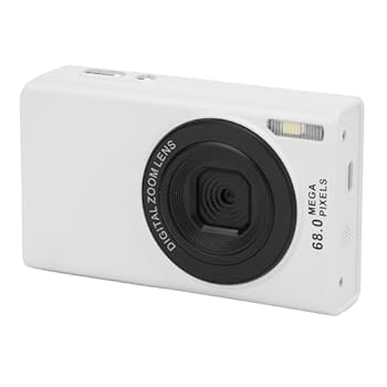 【中古】16X ズームデジタルカメラ 68MP、オート興味の中心、手ぶれ押しとどめる、助けること光、Vlogging 写真機、内蔵マイクロホン付き添い人、運動競技、音楽会、旅する用 (白)