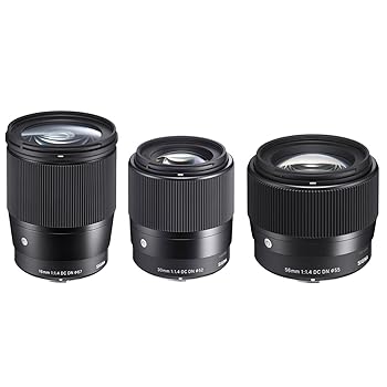 【中古】Sigma (シグマ) 16mm 30mm 56mm f/1.4 DC DN コンテンポラリー 3レンズキット Canon EF-M用