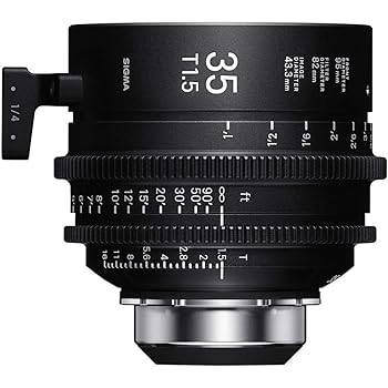 【中古】Sigma 35mm T1.5 FF ハイスピードアートプライムレンズ PLマウント、フィート