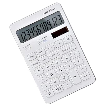【中古】オフィス電卓 シンプルな12桁デュアル大型LCDディスプレイデスク大きなボタン太陽デスクトップ電卓 シンプルな卓上計算機 (色 : White, Size : F