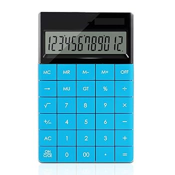 【中古】電卓 フラット大画面オフィスコンピュータのデュアルパワーポータブルかわいい太陽の金融電卓 電卓小 (色 : 青, Size : 16.5x10.3cm)｜AJIMURA-SHOP