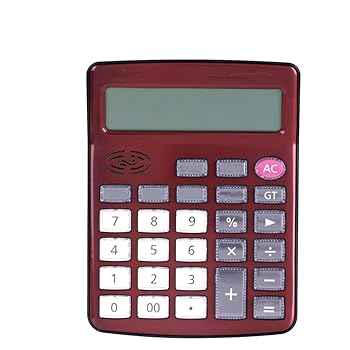 【中古】電卓 金属パネルのデスクトップ・ファイナンス専用デスクトップオフィスは、電卓12ビットの音声タイプ用品 財務計算機 (色 : Red, Size : 17.3x1｜AJIMURA-SHOP