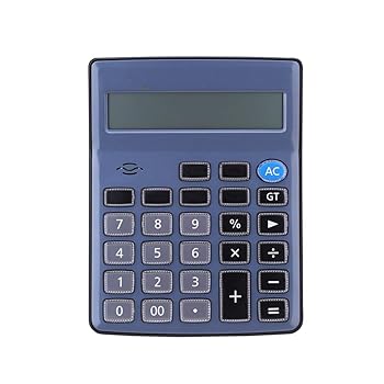【中古】標準電卓 音声電卓メタルアルミパネル音楽アラームコンピューター大ボタン大画面12桁 デスクトップ電卓 (色 : 青, Size : One size)｜AJIMURA-SHOP