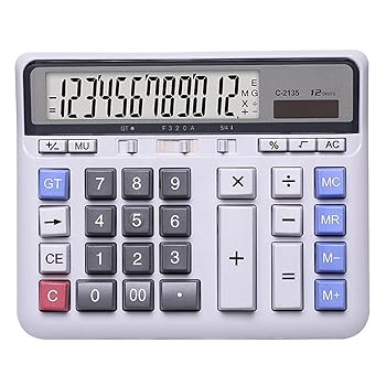 【中古】電卓、大 LCD.ソーラー付き表示ボタン12桁のデスクトップハンドヘルド電卓｜AJIMURA-SHOP