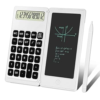 【中古】電卓、手書きパッド付き12桁デスクトップ電卓、サイレントポータブルおよび折りたたみ式デスクトップ電卓、学生や事務員向けの多機能デスク電卓|AJIMURA-SHOP