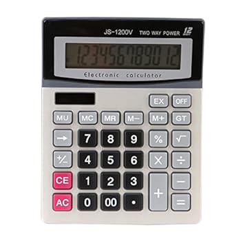 【中古】実務電卓12桁のデスクソーラー電卓金融ビジネス会計ツール大きなボタン学校の学生のための電子電卓 家庭での使用に適したです｜AJIMURA-SHOP