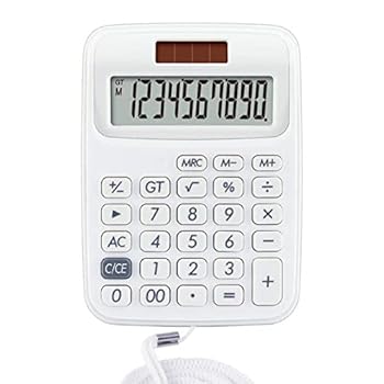 【中古】電卓 10桁表示 ソーラー電卓 デュアルパワー電卓 ロープで持ち運び簡単 学生試験用電卓 (Color : 1)｜AJIMURA-SHOP