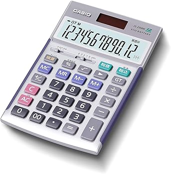【中古】カシオ 本格実務電卓 12桁 検算機能 グリーン購入法適合 ジャストタイプ シルバー JS-20WK-N