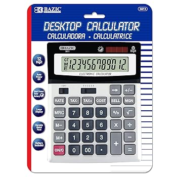 【中古】BAZIC 12桁デスクトップ電卓 利益計算&税関機能付き (3011)|AJIMURA-SHOP