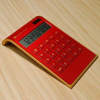 【中古】電卓 メタル超薄型フレーム大画面電卓ソーラーデュアル電源金融学習レジコンピュータ (Color : Red)|AJIMURA-SHOP