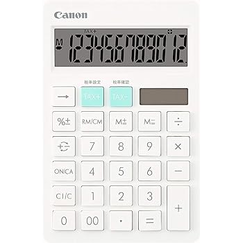 【中古】キヤノン 派手計算器 か細い卓上 12桁 白いこと HS-1200TC-WH 【まとめ買い3個仕掛ける】