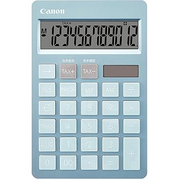 【中古】キヤノン 派手計算器 か細い卓上 12桁 青み HS-1200TC-BL 【まとめ買い3個仕掛ける】