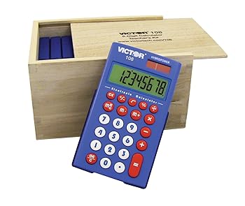 【中古】Teacher's Kit 10パック 8桁ポケット電卓 特大ディスプレイ付き (108TK)｜AJIMURA-SHOP