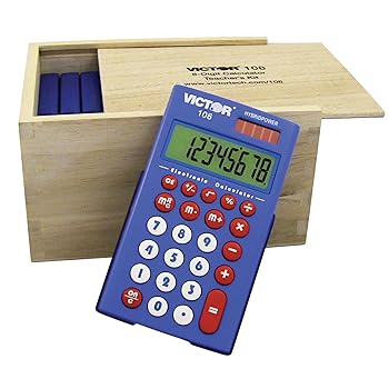 【中古】Victor VCT108TK-A1 108 教師用電卓キット (10個パック) ブルー レッド ホワイト