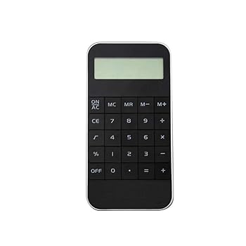 【中古】ポータブル電卓 10桁 大型液晶ディスプレイ 標準機能 卓上ミニ計算機 ポケット付き ハンドヘルド オフィス ショップ 学校 計算用品 ブラック｜AJIMURA-SHOP