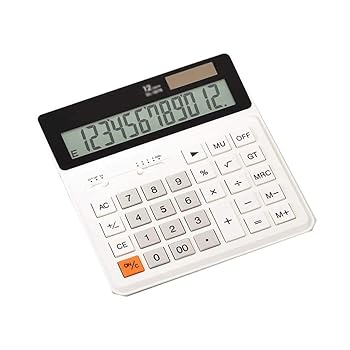 【中古】SHYPYG 12桁の標準機能電卓、バッテリーと太陽光のハイブリッドパワード角度調整可能なLCDディスプレイ、ホームのための偉大な、オフィスデスク