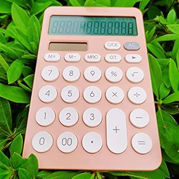 【中古】12桁卓上電卓大型ボタン金融ビジネス会計ツールホワイトブルーオレンジビッグボタンバッテリーとソーラーパワー (Color : C)