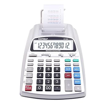 【中古】印刷電卓 12桁LCD画面 2.03行/秒 2色印刷 会計用追加機 ACアダプター付き (シルバー)|AJIMURA-SHOP