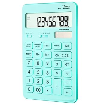 【中古】N/A 電卓プラスチック-12桁120ステップバッテリーとソーラーデュアルパワービッグディスプレイを確認する (Color : B, Size : As the picture sh