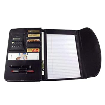 【中古】HANIIC 計算器なめし革のオフィスマネージャーケースバッグで折り畳み能力のあるなファイルフォルダの取り合わせ書き付け(B)