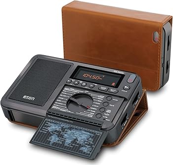 【中古】Eton Elite Traveler AM/FM、長波、短波ラジオ、RDS搭載、世界時計、500局、ダイヤルチューニング、アラーム、スリープタイマー、レザーケース、