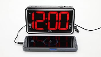 【中古】SXE Westclox デジタルLED目覚まし時計ラジオ寝室用、2.5インチ特大ディスプレイ、デュアルアラーム、USB充電ポート、(ブラック)
